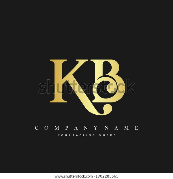 Kb Minimal Luxury Initial Logo Vector Stock Vector (Royalty Free ...