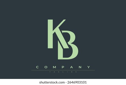 KB Modern Initials Logo Design. Branding logo with stylized initials showcasing bold design and modern aesthetic. Ideal for professional business branding or creative projects focusing on minimalistic