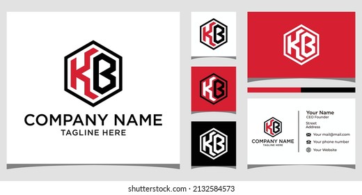 KB Monogram Hexagon Logo Design