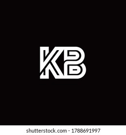KB monogram logo with abstract line design template