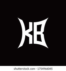 KB monogram logo with sharped shape design template isolated on black background