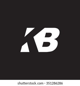 KB negative space letter logo black background