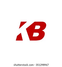 KB negative space letter logo red