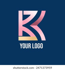 KB pink Logo Elements Vector Icon Illustration. Collections Of Logo Icons Concept cute. Flat Cartoon Style Suitable for Web Landing Page, Banner, Flyer, Sticker, Card, Background