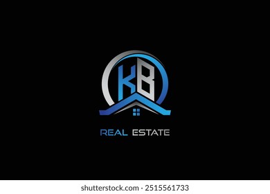 KB real estate letters logo design for construction or house. KB real estate letters logo Vector design