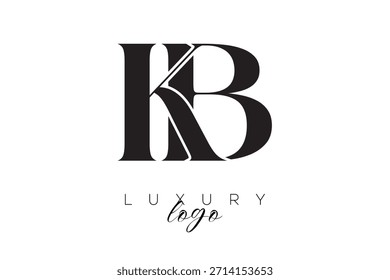 Letra Serif KB Monogram Tipografia Logotipo para identidade de marca premium elegante