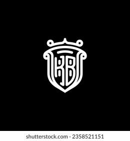 KB shield initial monogram with high quality professional design that will print well