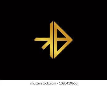 KB square shape gold color logo