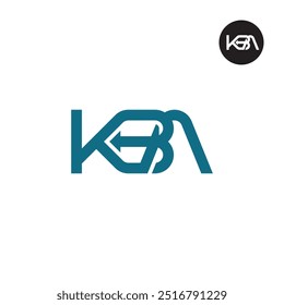 Design de Monograma de Letra de Logotipo KBA