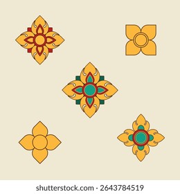 Kbach Khmer Element, South East Asia Ornament Style, Angkor Style