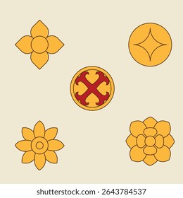 Kbach Khmer Element, South East Asia Ornament Style, Angkor Style