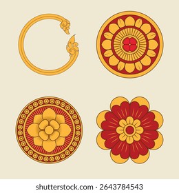 Kbach Khmer Element, South East Asia Ornament Style, Angkor Style