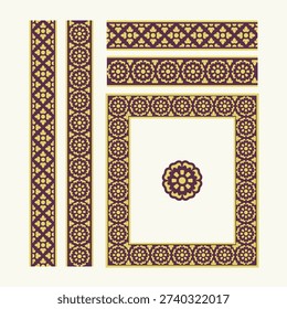 Kbach Khmer ornament floral pattern door art decoration frame border