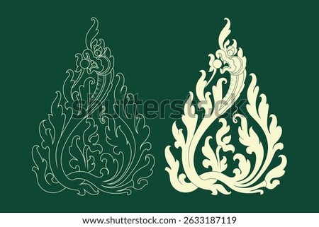 Kbach Khmer Vector, Khmer Ornament.