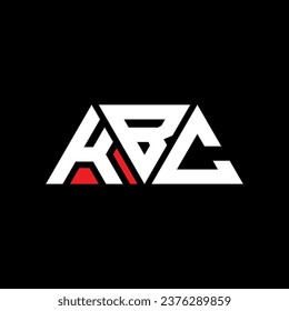 KBC triangle letter logo design with triangle shape. KBC triangle logo design monogram. KBC triangle vector logo template with red color. KBC triangular logo Simple, Elegant, and Luxurious design.