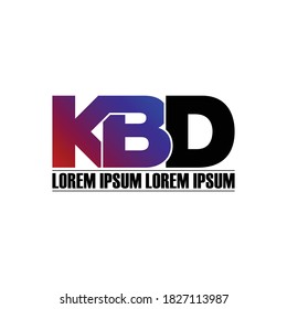 KBD letter monogram logo design vector