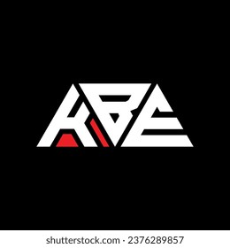 KBE triangle letter logo design with triangle shape. KBE triangle logo design monogram. KBE triangle vector logo template with red color. KBE triangular logo Simple, Elegant, and Luxurious design.