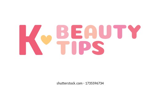K-Beauty Korean Makeup Cosmetic Tips Vector Text Illustration Background
