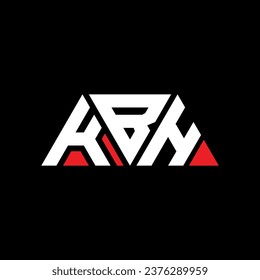 KBH triangle letter logo design with triangle shape. KBH triangle logo design monogram. KBH triangle vector logo template with red color. KBH triangular logo Simple, Elegant, and Luxurious design.