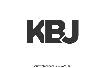 KBJ logo design template with strong and modern bold text. Initial based vector logotype featuring simple and minimal typography. Trendy company identity ideal for businesses brand presence.