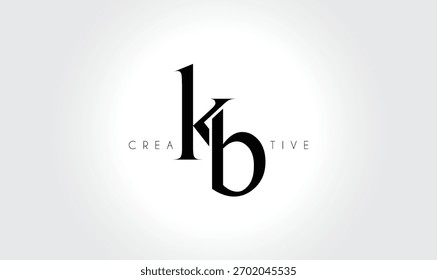 KBkb Elegantes Serif-Monogramm-Logo - Typografisches Buchstabenzeichen in Großbuchstaben mit luxuriösem Kleinbuchstaben für modernes Branding