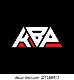 KBP triangle letter logo design with triangle shape. KBP triangle logo design monogram. KBP triangle vector logo template with red color. KBP triangular logo Simple, Elegant, and Luxurious design.