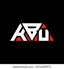 KBU triangle letter logo design with triangle shape. KBU triangle logo design monogram. KBU triangle vector logo template with red color. KBU triangular logo Simple, Elegant, and Luxurious design.