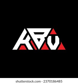 KBV triangle letter logo design with triangle shape. KBV triangle logo design monogram. KBV triangle vector logo template with red color. KBV triangular logo Simple, Elegant, and Luxurious design.