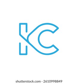 KC Abstract initial monogram letter alphabet logo design, initial kc letter logo design vector template, k c symbol design, k c icon design vector template.
