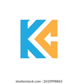 KC Abstract initial monogram letter alphabet logo design, initial kc letter logo design vector template, k c symbol design, k c icon design vector template.