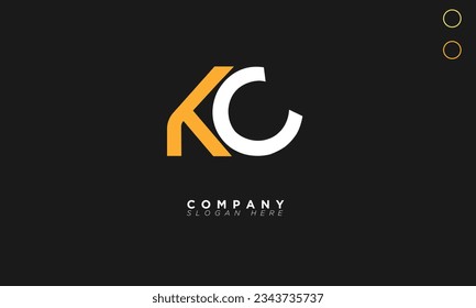Letras alfabéticas de KC Iniciales logotipo de monograma CK, K y C