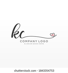 KC Beauty vector initial logo, handwriting logo of initial signature, wedding, fashion, jewelry, boutique, floral and botanical with creative template for any company or business.