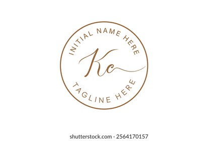 KC C K initial signature logo template vector