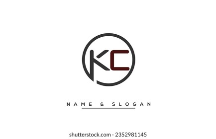 KC, CK Abstrakte Buchstaben Logo Monogramm