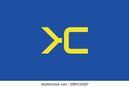 KC CK Letter Initial Logo Design Template