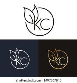 KC Or Ck letter logo design template vector