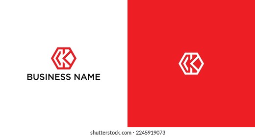 KC or CK monogram logo in hexagon shape