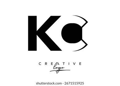KC Creative Minimalist Negative Space Latter Logo with Modern Monogram for Branding and Business Lettermark Logo with Initial Letters Logo Design for Branding.