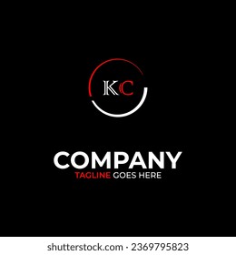 KC creative modern letters logo design template