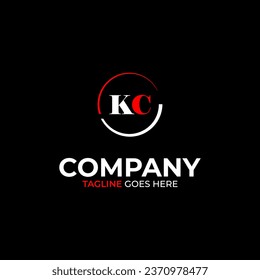 Plantilla de diseño de logotipo para letras modernas creativas de KC