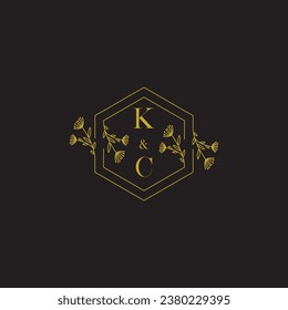 KC elegant wedding initial logo in high quality professional design that will print well across any print media