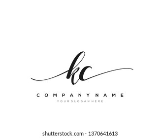 KC handwriting initial  logo vector