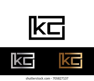 KC initial box shape Logo designs template

