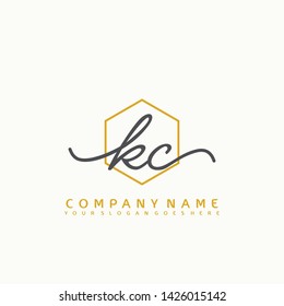 KC Initial handwriting logo concept