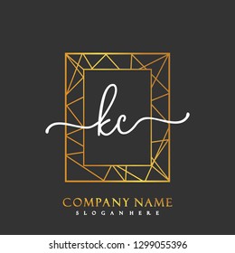 KC Initial Handwriting logo template vector
