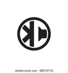 KC initial letters circle monogram logo