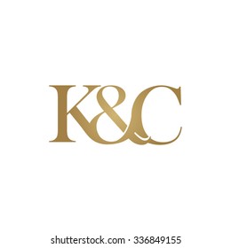 K&C Initial logo. Ampersand monogram golden logo