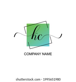 Plantilla de escritura tipográfica del logotipo inicial de KC