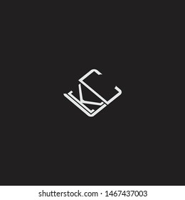 KC Initial Logo letters with rotate squere template