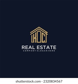 KC initial monogram logo for real estate design